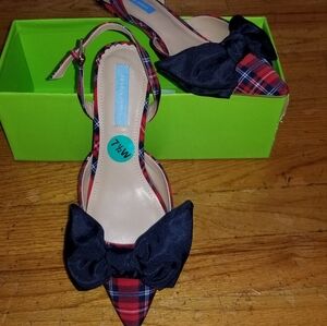 Red and blue Sling back high heel shoes size 7 1/2 W